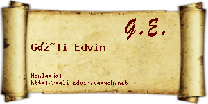 Gáli Edvin névjegykártya